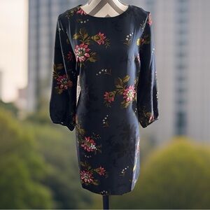 Ann Taylor Floral Navy Dress